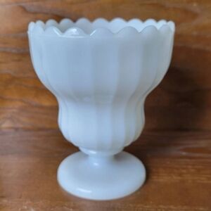 Elegant White Glass Vase ~ Milk Glass Bowl,  Shabby Chic,   Country Cottage
